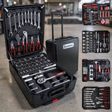 BOURVILL 899-Piece Tool Kit with Rolling Case — Chrome Vanadium Steel