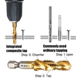 TapForge 3-in-1 Titanium Drill Tap Bit Set