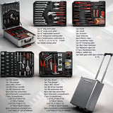 BOURVILL 899-Piece Tool Kit with Rolling Case — Chrome Vanadium Steel